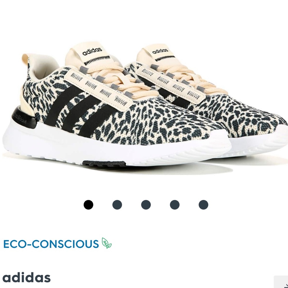 Adidas Black & Cream Leopard Racer TR21 Sneakers - Picture 2 of 8